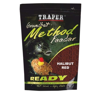 Nawilżona zanęta Traper Method Feeder - Halibut Red - 750 g